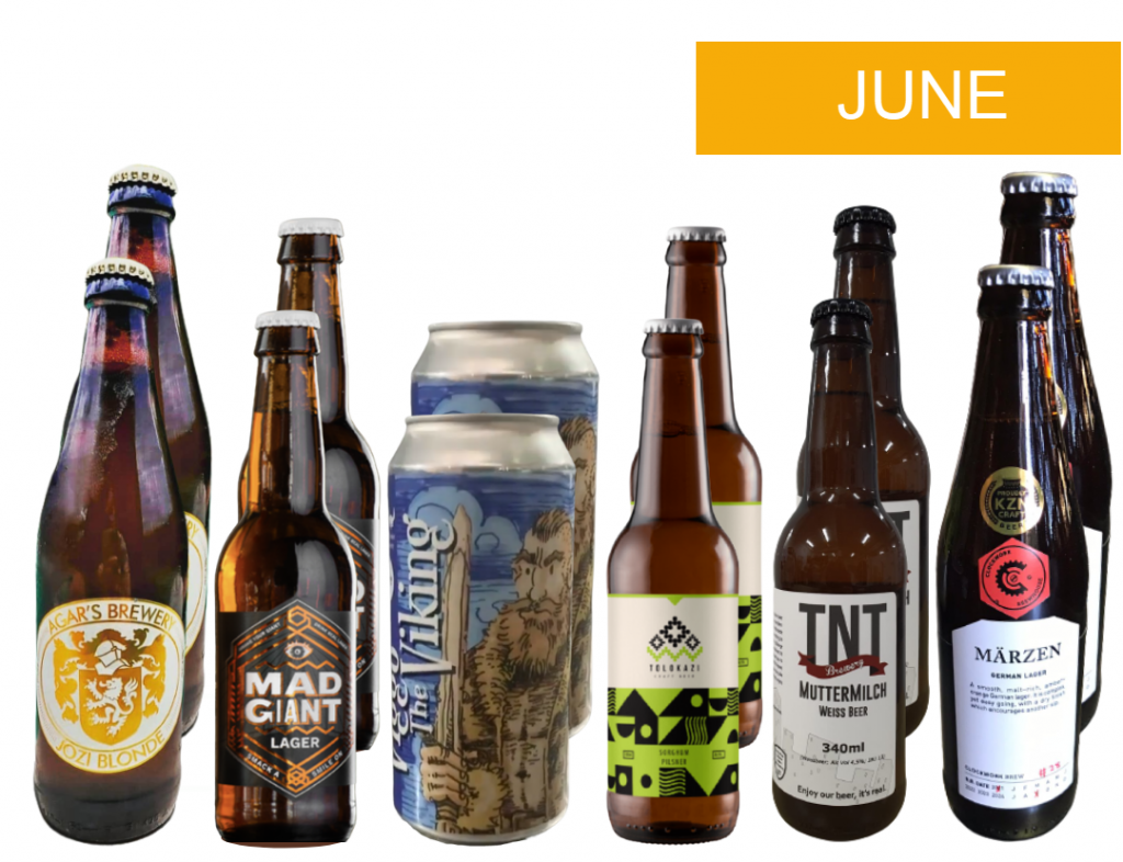 SA craft beer mixed pack for June with beers from Johannesburg